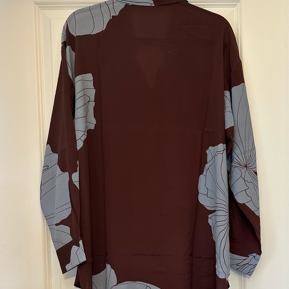 CLOSED GmbH Designer Unique Tunic Blouse Burgundy Blue Floral NWT Sz M 8 - Picture 3 of 9